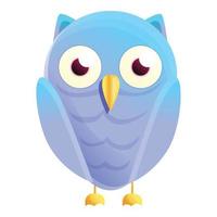 Blue gradient owl icon, cartoon style vector