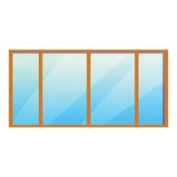 Big office window icon, cartoon style vector