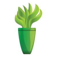 Aloe plant pot icon, cartoon style vector