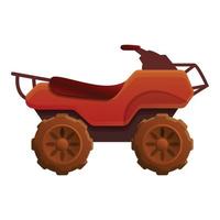 Hunting quad bike icon, cartoon style vector