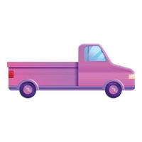 Pink colorful pickup icon, cartoon style vector