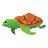 Ocean turtle icon, cartoon style vector