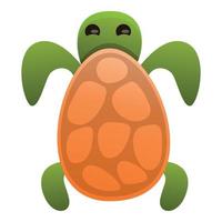 Top view turtle icon, cartoon style vector