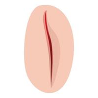 Scalpel medical suture icon, cartoon style vector