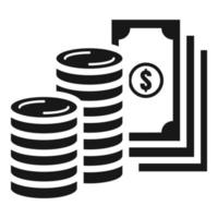 Dollar money coin icon, simple style vector