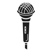 Singer microphone icon, simple style vector