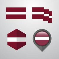 Latvia flag design set vector