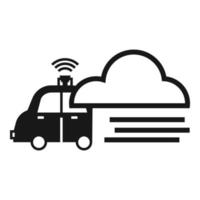 icono de nube de datos de coche inteligente, estilo simple vector