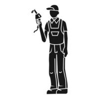 Petrol station worker icon, simple style vector