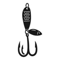 Lure fishing hook icon, simple style vector