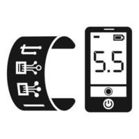 Futuristic glucose meter icon, simple style vector