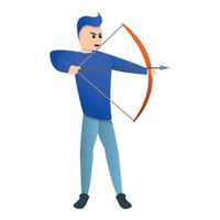 Sport arch shooting icon, cartoon style vector