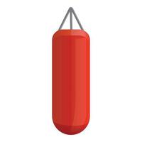 Boxing punch bag icon, cartoon style vector