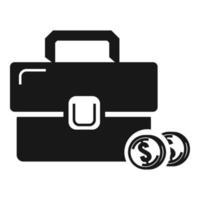 Money case icon, simple style vector