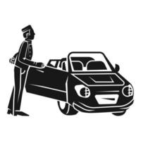 Valet close car door icon, simple style vector