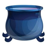 Magic cauldron icon, cartoon style vector