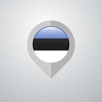 puntero de navegación de mapa con vector de diseño de bandera de estonia