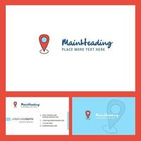 diseño de logotipo de ubicación con eslogan frente y parte posterior diseño creativo de vector de plantilla de tarjeta de negocios