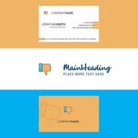 Beautiful Dislike Logo and business card vertical Design Vector