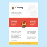 Template layout for Ice cream comany profile annual report presentations leaflet Brochure Vector Background