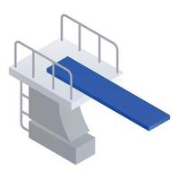 Diving board icon, isometric style vector