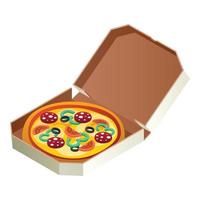 Pizza icon, isometric style vector