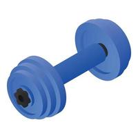 Blue dumbbell icon, isometric style vector