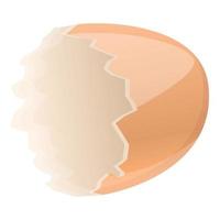 Half empty eggshell icon, cartoon style vector