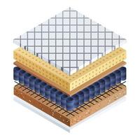 Mattress icon, isometric style vector