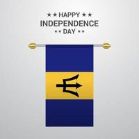 Barbados Independence day hanging flag background vector