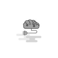 Brain circuit Web Icon Flat Line Filled Gray Icon Vector