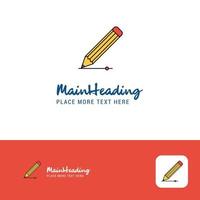 Creative Pencil Logo Design Flat color Logo place for Tagline Vector Illustration