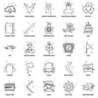 25 conjunto de iconos de línea de mezcla de concepto de negocio vector