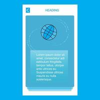 Globe mobile vertical banner design design Vector