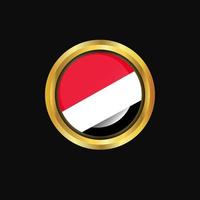 Principality of Sealand flag Golden button vector