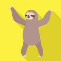 Dancing sloth icon, flat style vector