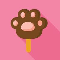 Chocolate puppy stamp popsicle icon, flat style vector