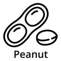 Peanut icon, outline style vector