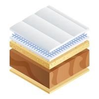 Mattress section icon, isometric style vector