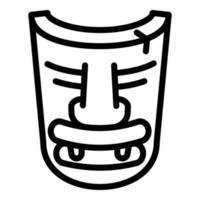 Wood idol mask icon, outline style vector