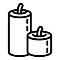 Wax candle icon, outline style vector