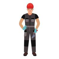 Man with trowel icon, flat style vector