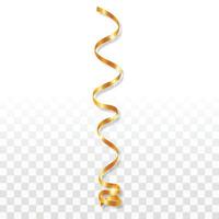 Festive gold serpentine icon, realistic style vector