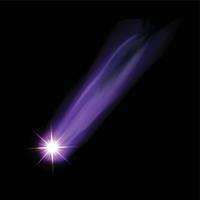 Star comet icon, realistic style vector