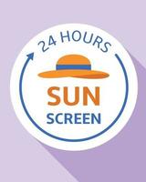 Sunscreen hat logo, flat style vector