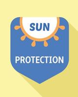 Sun protection logo, flat style vector