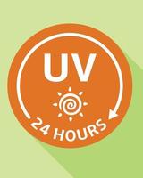 Uv protect 24 hours logo, flat style vector