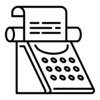 Classic typewriter icon, outline style vector