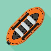 Rubber boat icon, flat style vector