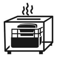 Hot toaster icon, simple style vector